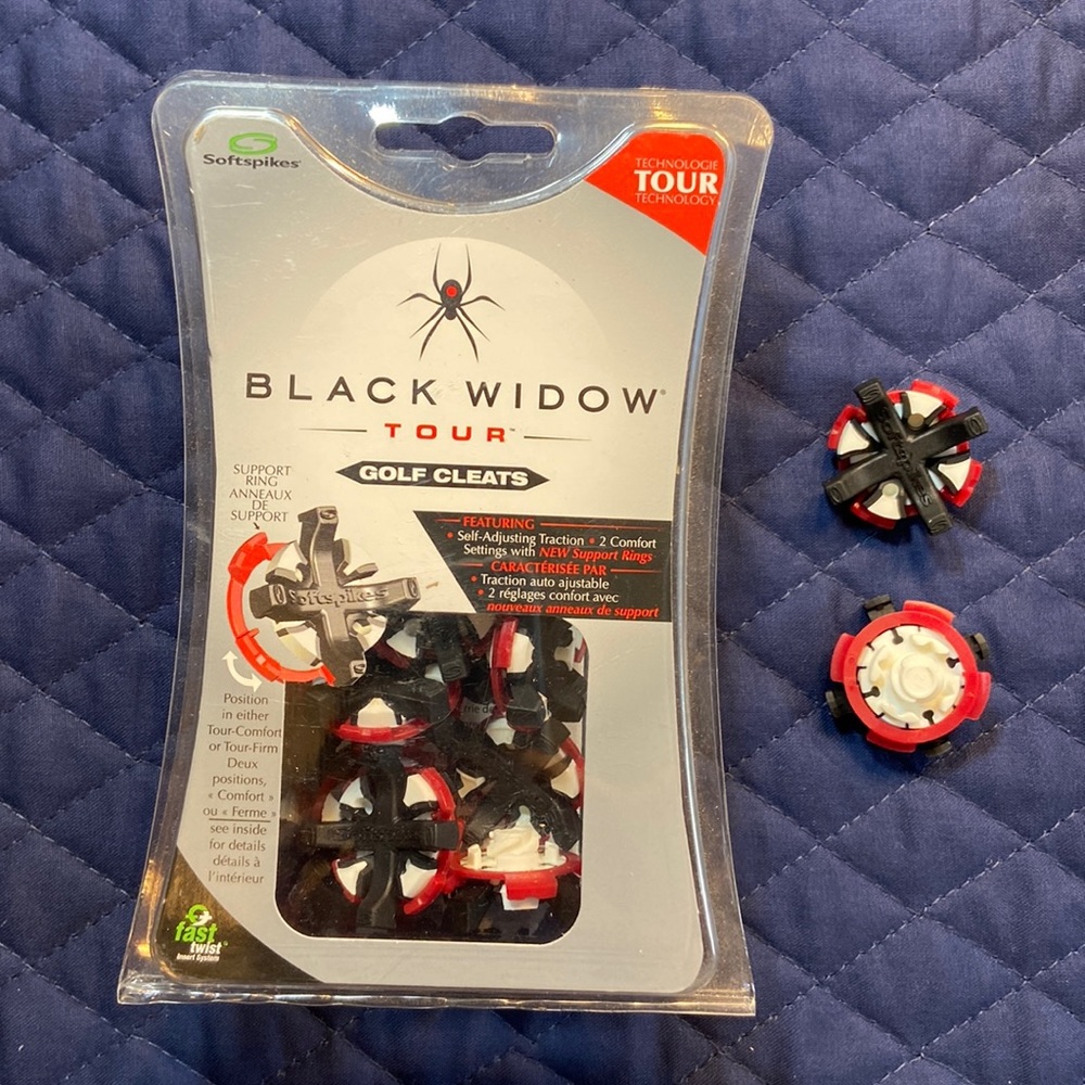Replacement Golf Cleats. Black Widow Tour Golf Cleats. Soft Spikes. New. 18 ct.